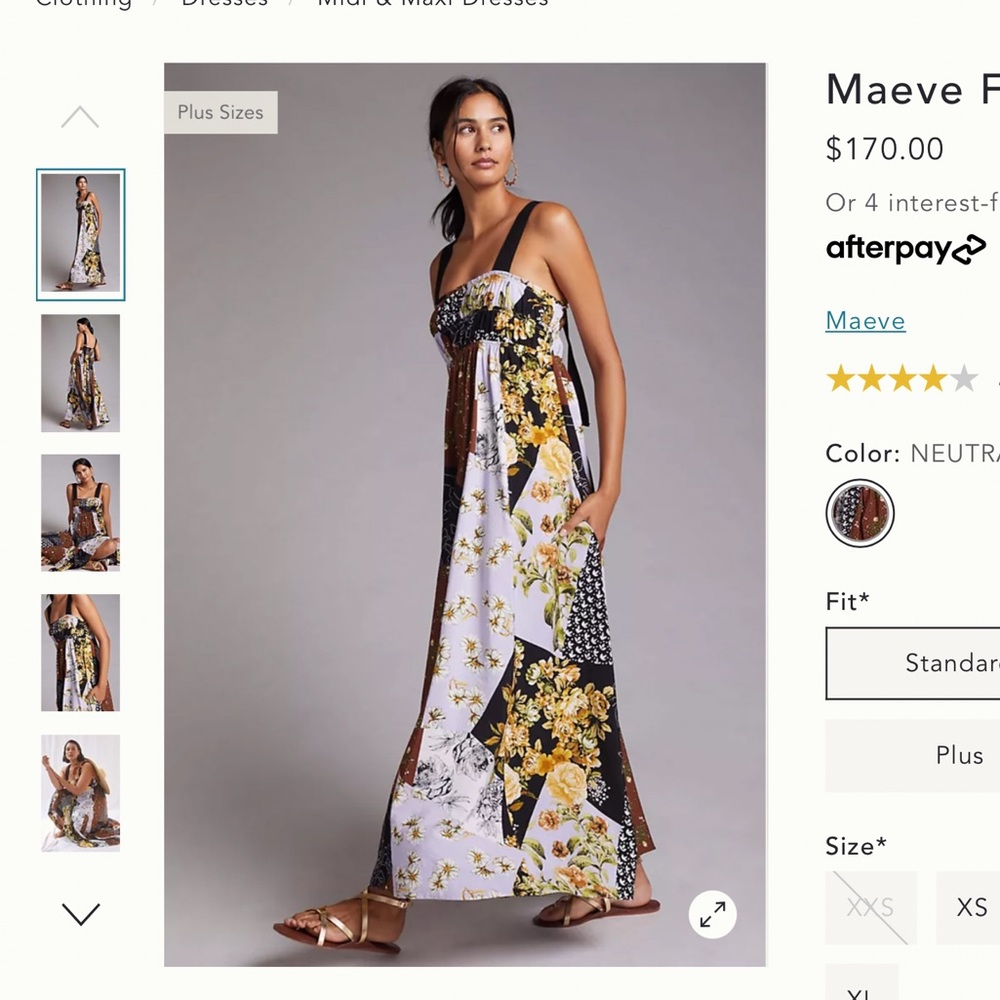 Maeve by Anthropologie Patchwork Long Dress